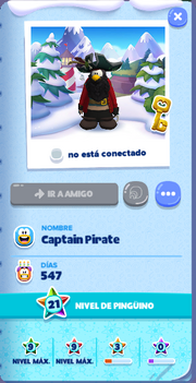 Tarjeta de Jugador Captain Pirate Isla de Club Penguin