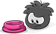 A Black Puffle with no food