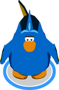 A penguin wearing the Dory Costume as seen in-game