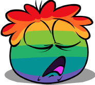 A sleepy Rainbow Puffle