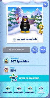 Tarjeta de Jugador SGT Sparkles Isla de Club Penguin