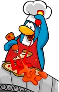 CPT 145 pizza chef.png (347 KB) As seen in issue 145 of the Club Penguin Times, along with the Chef Hat
