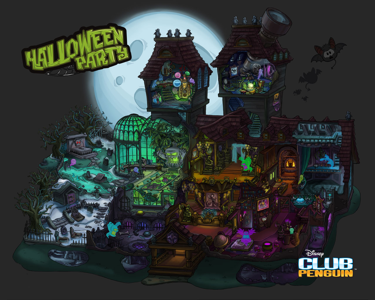 CP Rewritten: Spooky Welcome Room Sneak Peek – Club Penguin Mountains