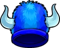 Blue Fuzzy Viking Hat