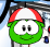 A Green Puffle flies around with its Propeller Cap