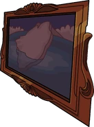 A painting of the Iceberg being tipped, as seen in the Puffle Hotel Dining Room during the Halloween Party 2014