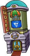 The Puffle Hotel's exterior during the Penguin Cup.