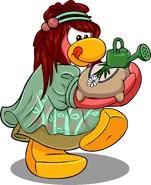 As seen in issue 234 of the Club Penguin Times, along with The Band