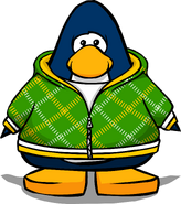 Green Crosshatch Hoodie from a Player Card