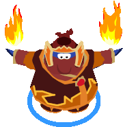 Dancing with the suit, which created fire over the penguin's flippers