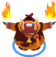 With the Fire Suit's special dance