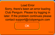 A common error. You would usually see this error when Club Penguin is updating