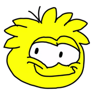 A Yellow Puffle (aka Interrupting Puffle) as seen in The Spoiler Alert