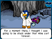 Gary freed from the mine cart