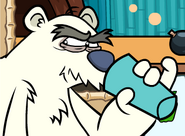 Herbert drinking his smoothie (Notice he sticks out his pinkie finger to look fancy)