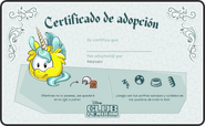 Certificado Puffle Unicornio Amarillo