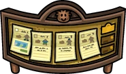 The notice board in the Puffle Hotel Lobby