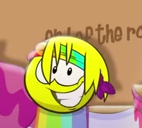 The yellow puffle after failing acting like a rainbow puffle