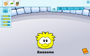 The new Yellow Puffle caring card