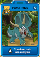 Your Player Card as an aqua Triceratops