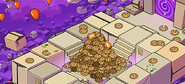 Orange Puffles at the Box Dimension during the Puffle Party