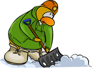 As seen in issue 160 of the Club Penguin Times, along with the Miners Helmet, Green Hoodie, and Winter Boots