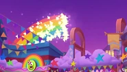 Island Central with half of a rainbow