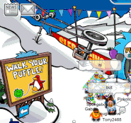 Orange Puffle in Ski Village (Click on picture to see clip)