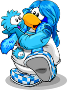 As seen in the March 2012 Penguin Style catalog, along with The Frosting, Blue Feather Boa, I Heart My Blue Puffle T-Shirt, and Blue Checkered Shoes