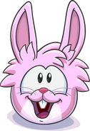 Puffle conejo rosa sonrisa vvv