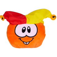 A Orange Puffle Jester Plush