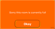 The error message displayed when a room was full