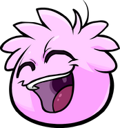 A Pink Puffle laughing