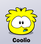 What your yellow puffle does when he is poked.