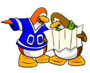 Pinguins na antiga seção de "página não encontrada".