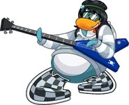 As seen in issue 409 of the Club Penguin Times, along with The Ebony, Emerald Aviators, Custom Hoodie, and Blue Electric Guitar