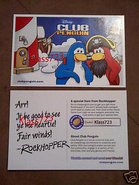 The postcard received at the event with the code to unlock this background.