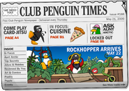 The cover of issue #188 of the Club Penguin Times.
