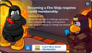 When a non-member tried to access the Fire Dojo to play Card-Jitsu Fire