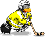 As seen in the December 2012 Snow and Sports catalog, along with the Hockey Helmet, Yellow Hockey Jersey, and Hockey Skates