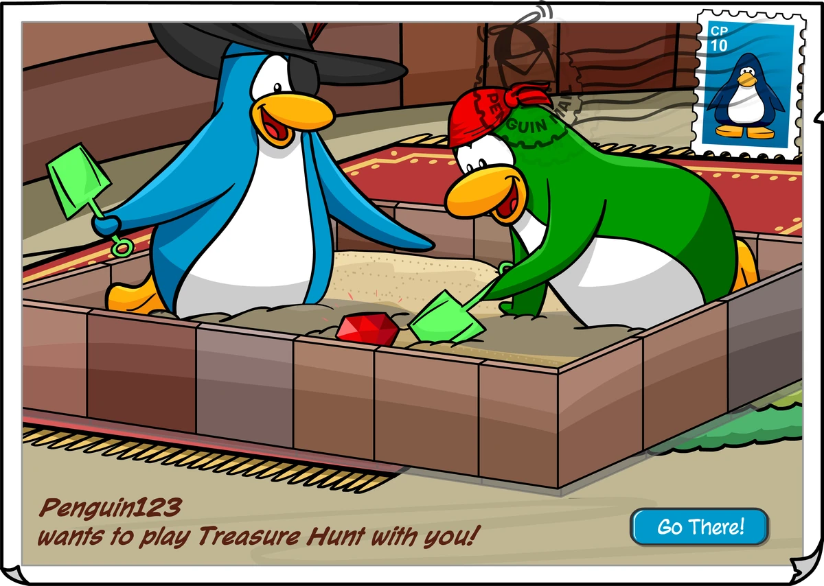 Treasure Hunt postcard Club Penguin Wiki Fandom