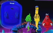 Yella, Greepy, Redrum and Blooky, as seen in Club Penguin: Halloween Panic!