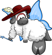 As seen in the January 2010 Costume Trunk, along with the Prince Redhood Hat, Twee's Wings, Silver Wand, and Big Bad Wool Hooves