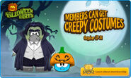 A log off screen promoting the Halloween Party 2013