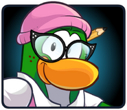 Aunt Arctic's picture from the Club Penguin Blog announcing meet up times during the 8th Anniversary Party