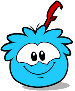 The blue puffle look in a penguin's player card