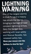 A lightning warning issued by the Penguin Times