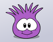 The first hairstyle transformation that occurs when the puffle is taking a bath