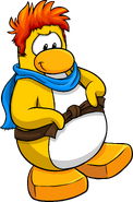 As seen in issue 201 of the Club Penguin Times, along with the Blue Scarf and Brown Ninja Belt