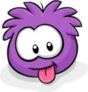 Puffle Violeta sacando la lengua